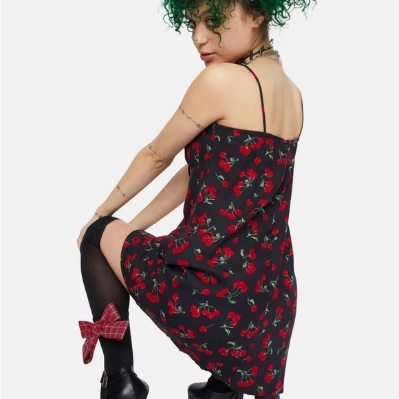 Delicates Rosebud Whimsigoth Lingerie Y2K Mini Satin Slip Dress L Dolls XX - Picture 3 of 11